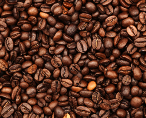 Close up of coffee beans