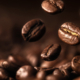Coffee Beans Closeup On Dark Background