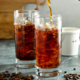 Cold brew iced coffee in tall glasses