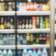 photo blurred Drink products Beverage soft drink bottles in supermarket